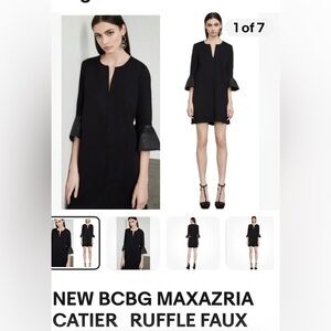 BCBGMaxAzria Catier Black Dress with Flared Sleeves